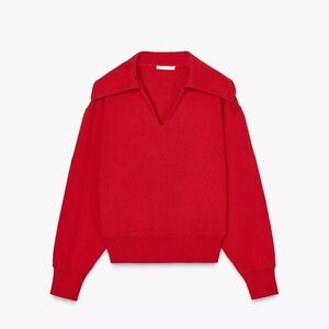 Zara Oversized Lapel Cropped Sweatshirt